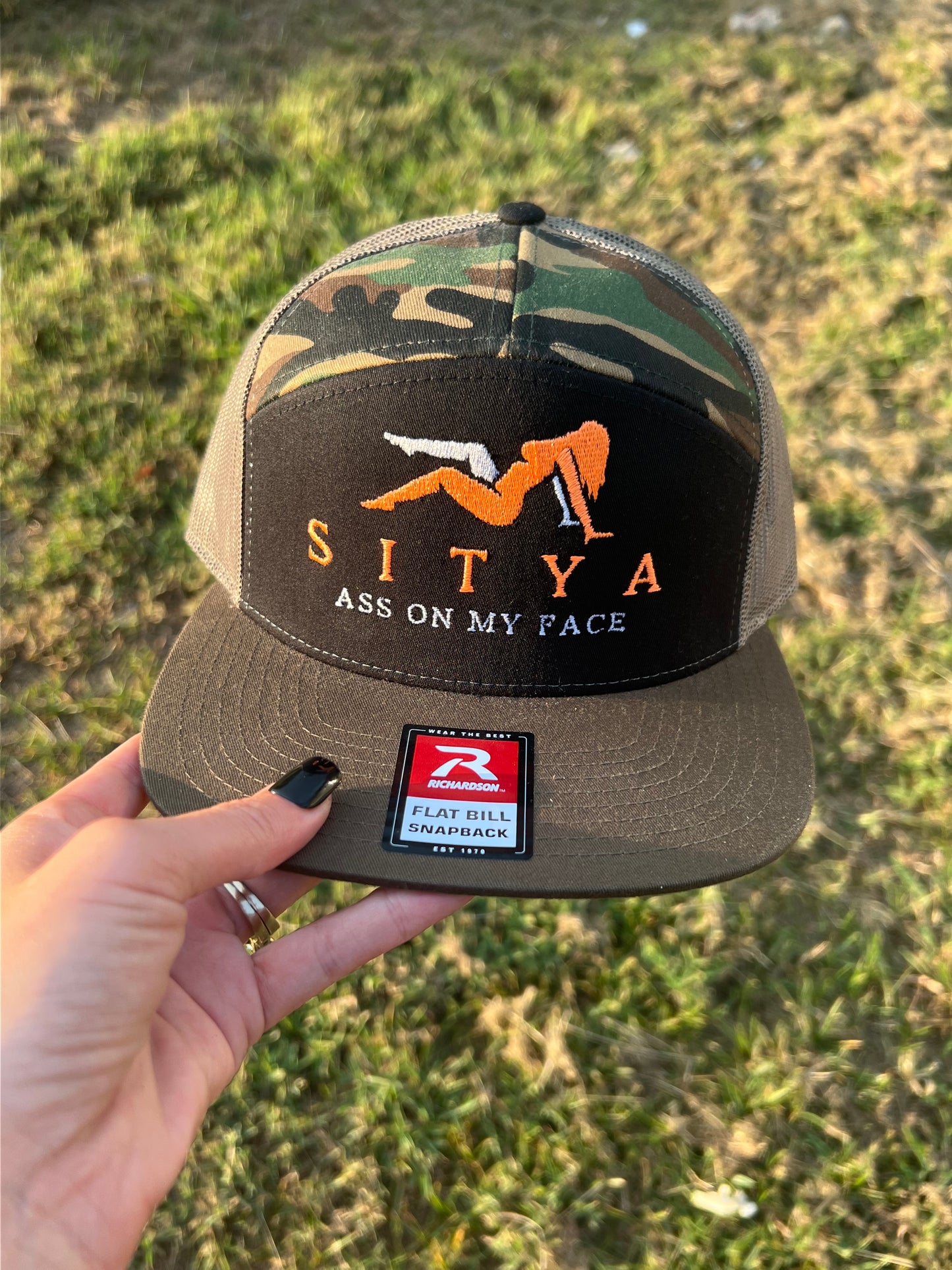 Camo & Orange SITYA Embroidered Hat