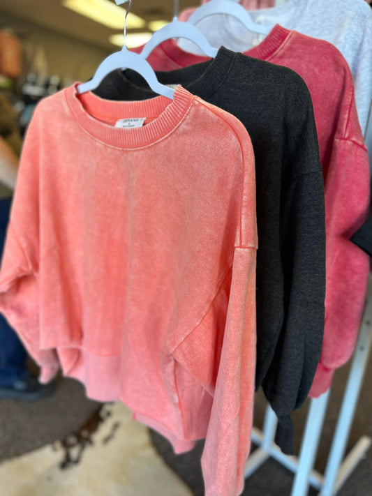 Basic Oversized Crop Sweatshirt