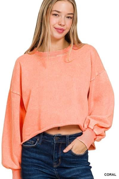 Basic Oversized Crop Sweatshirt