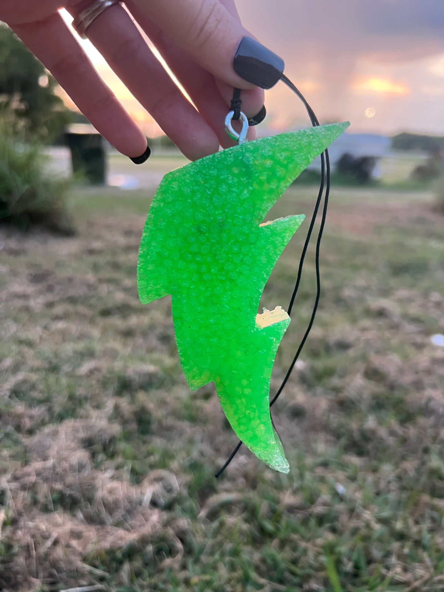 Green Lightening Bolt Freshie