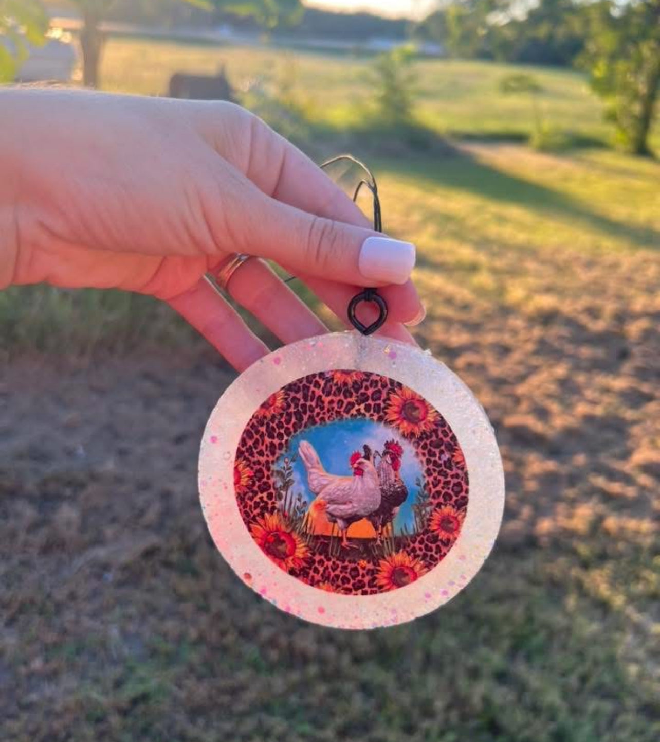 Chicken and Sunflower Cardstock Freshie