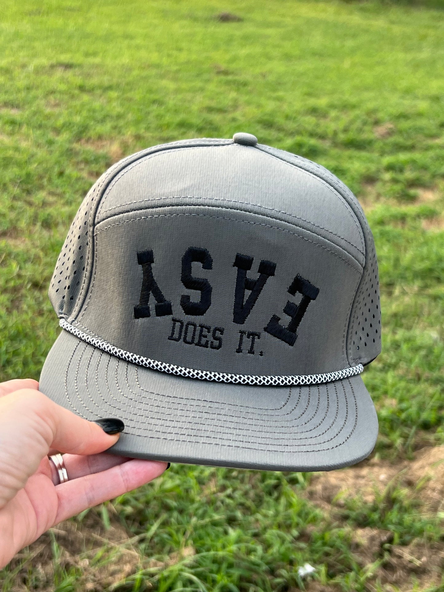 Easy Does It (gray) Embroidered Hat
