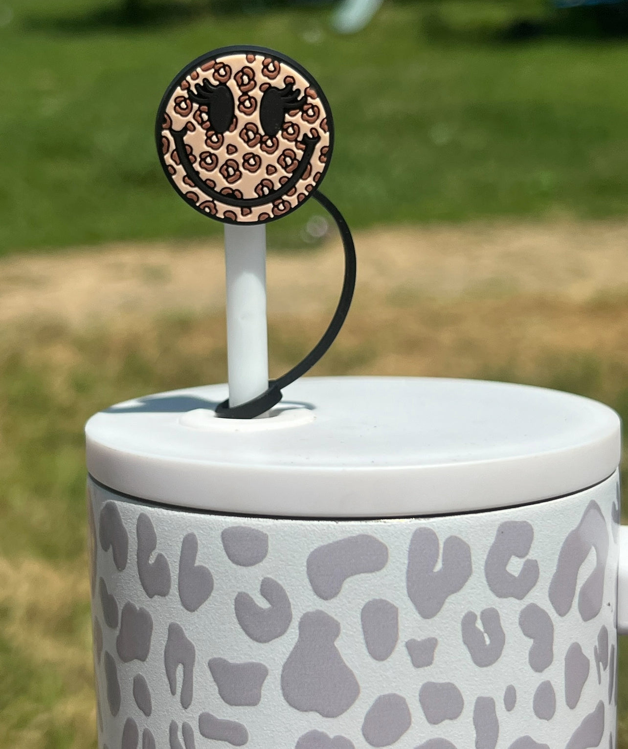 Straw Topper - Smile with Leopard