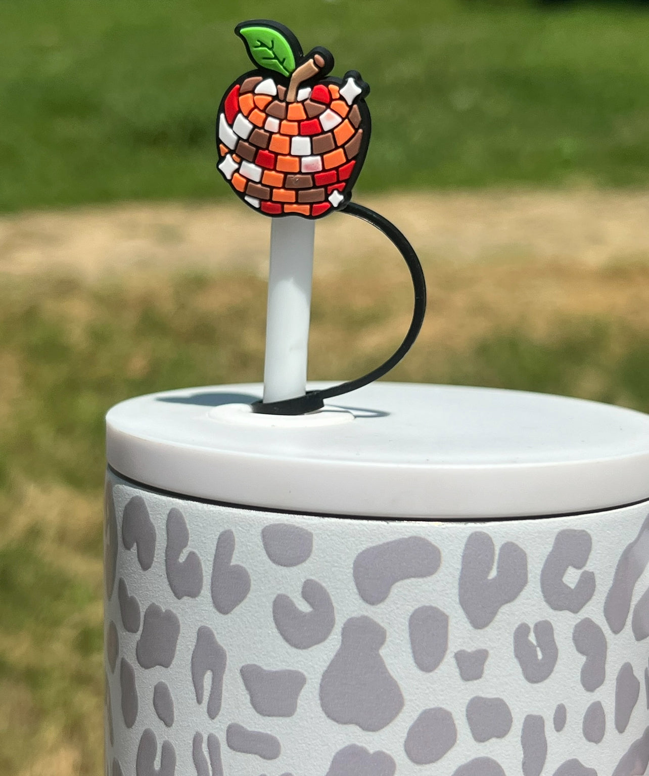 Straw Topper - Red/Orange Apple