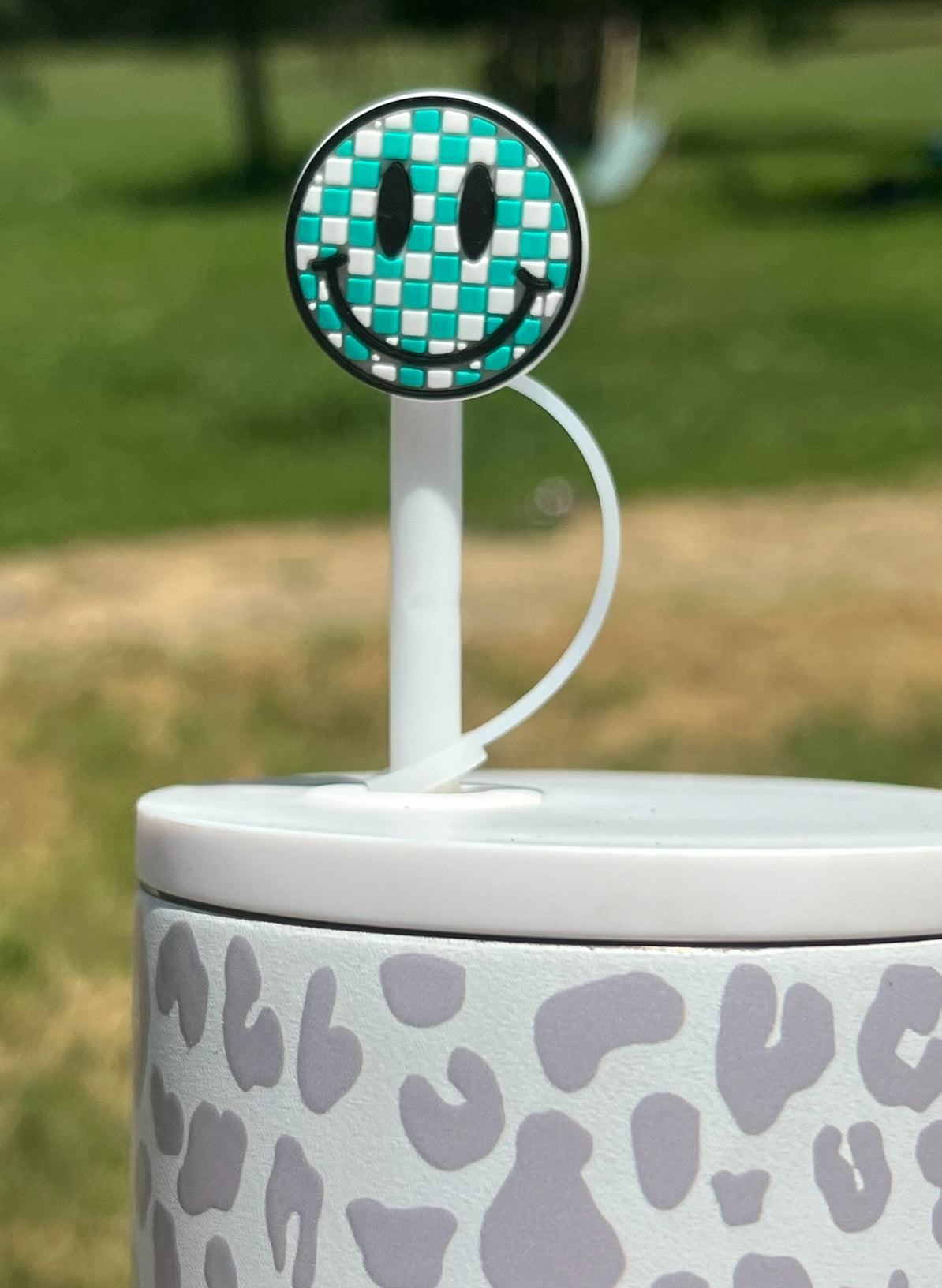 Straw Topper - Green Smiley