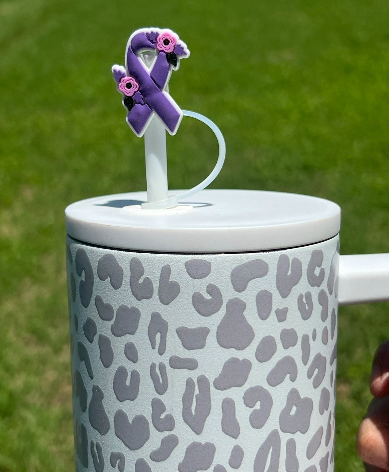 Straw Topper - Purple Ribbon