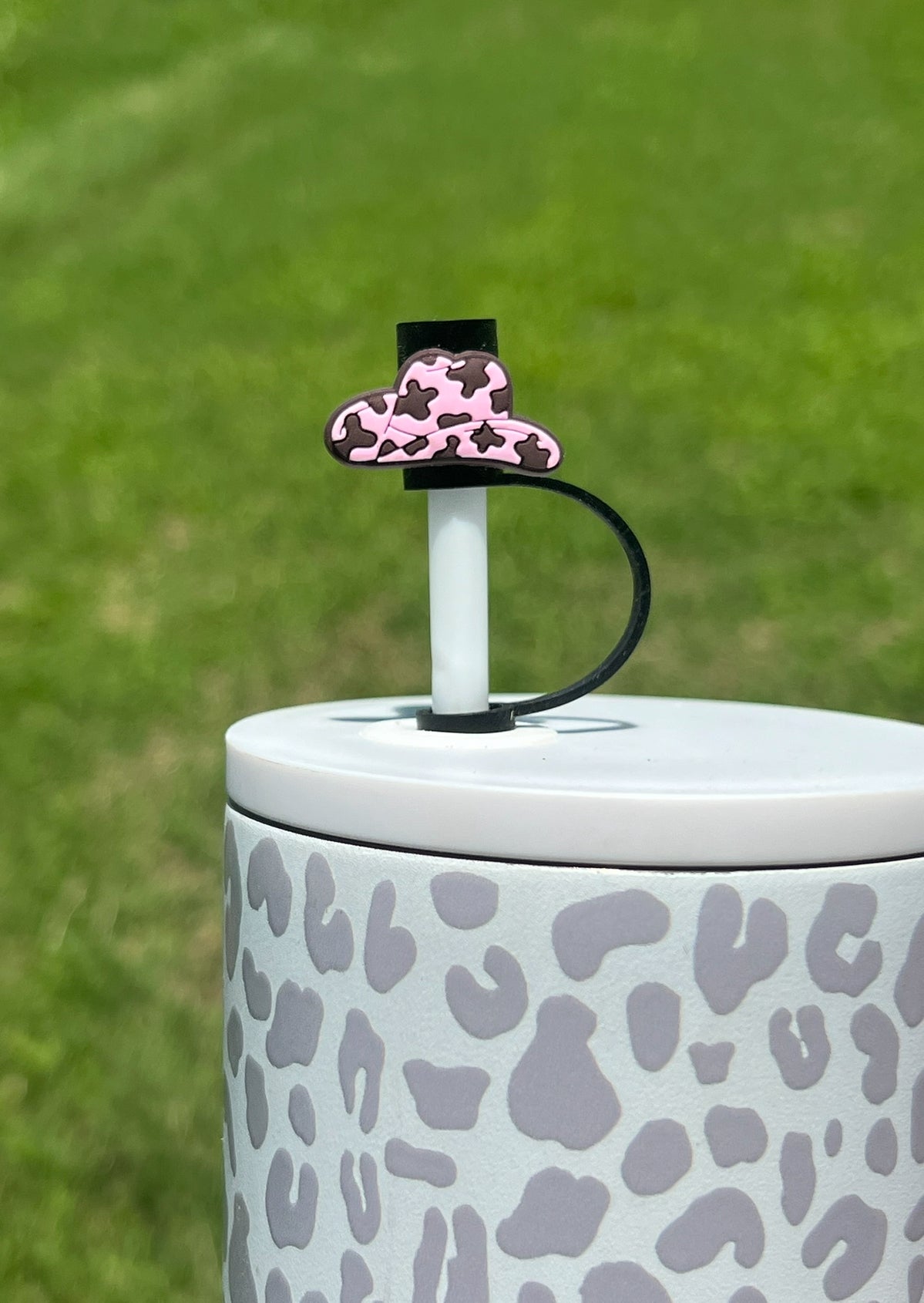 Straw Topper - Pink/Brown Cowboy Hat