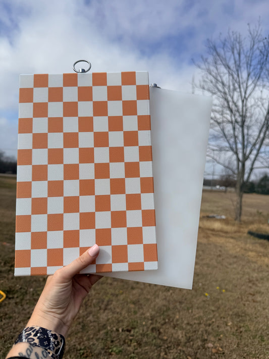 Brown Checkered Cutting Board
