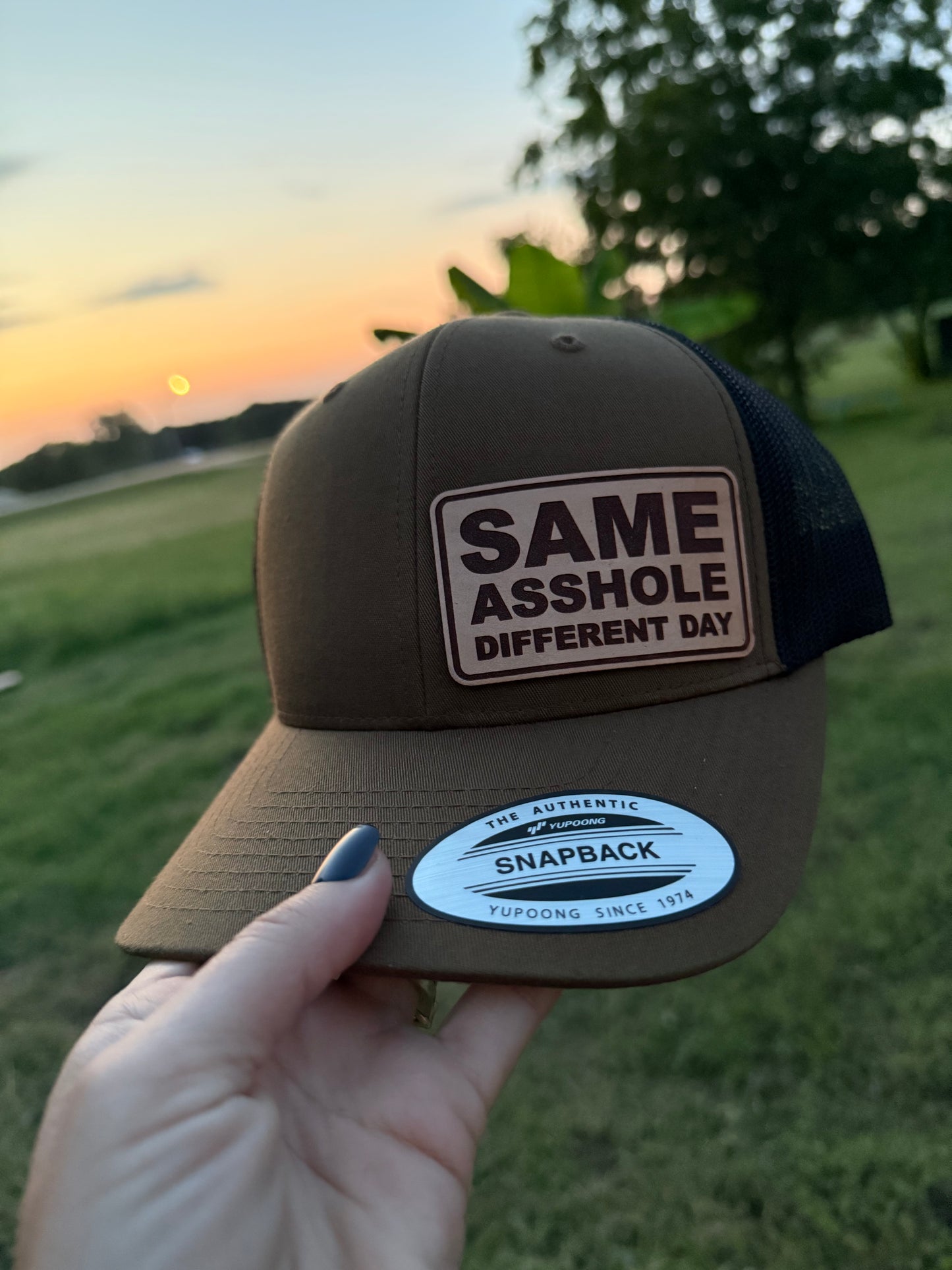 Same Asshole Different Day Hat - brown