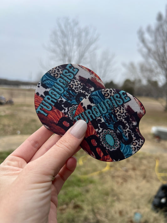 Turquoise is my Rock Car Coasters