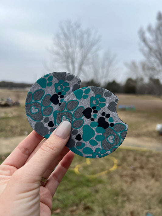 Paw Print Car Coasters