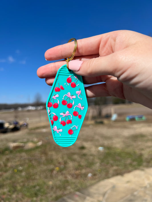 Bows and Cherries Motel Keychain