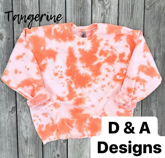 Tangerine Tie Dye Blank Sweatshirt