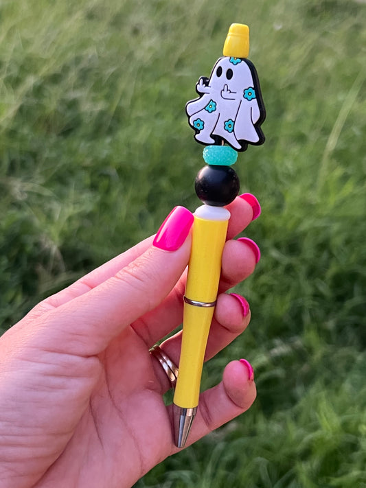 Beaded Pen - Ghost