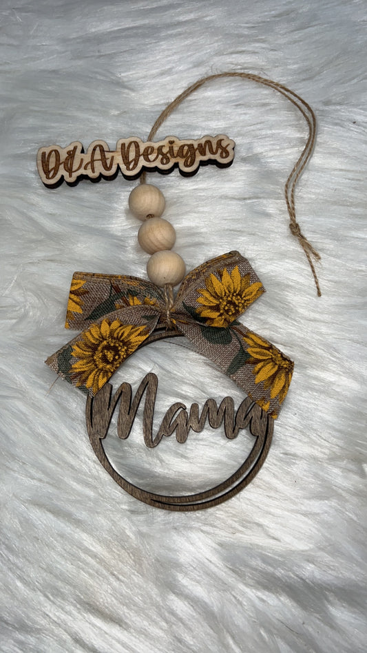 Sunflower Bow with Mama Car Charm