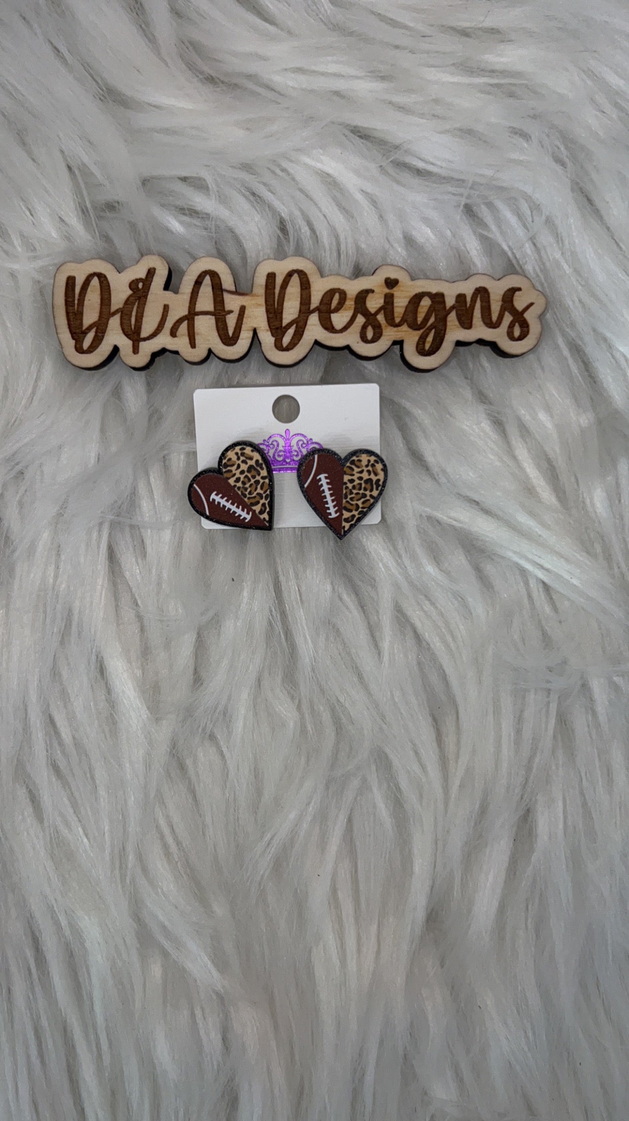 Football/Leopard Earrings