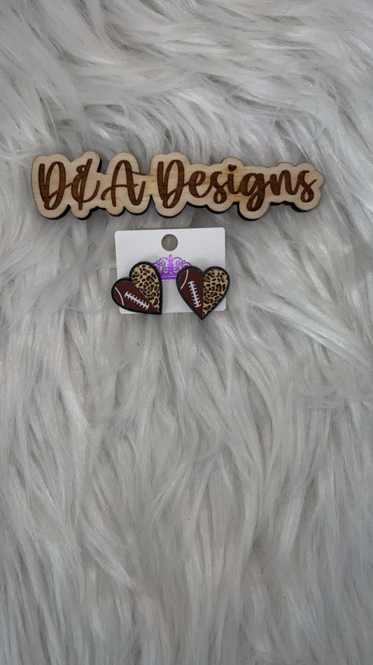 Football/Leopard Earrings